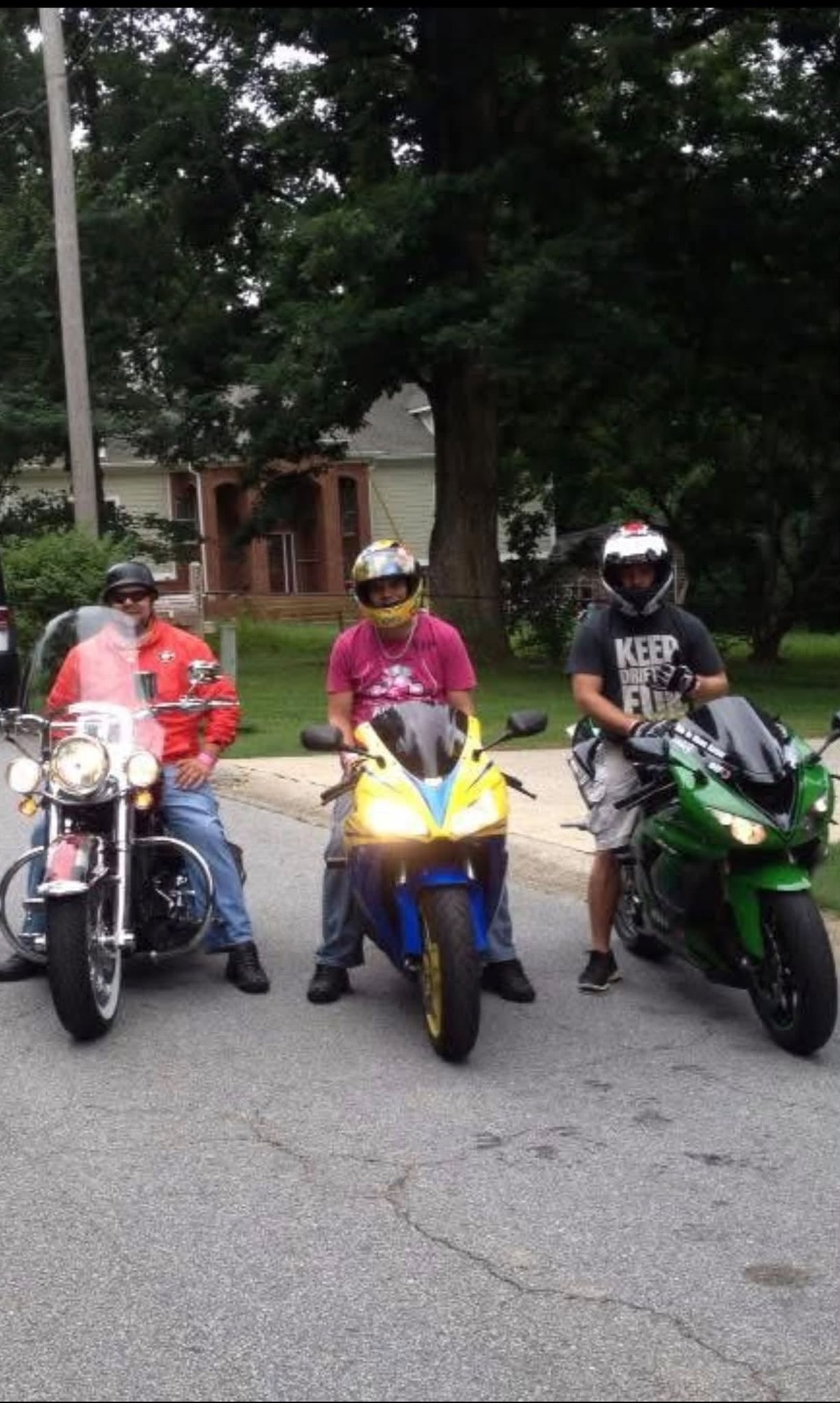 Rolling out with the riding crew.