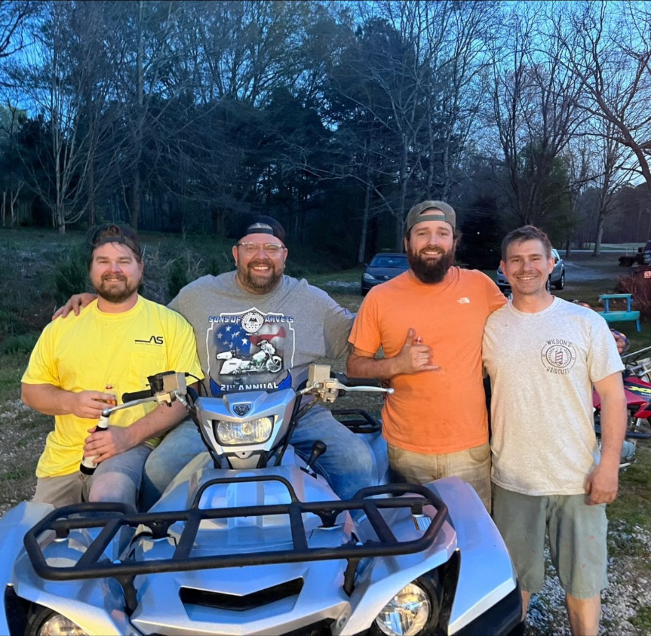 Four-wheeler nights with the boys.